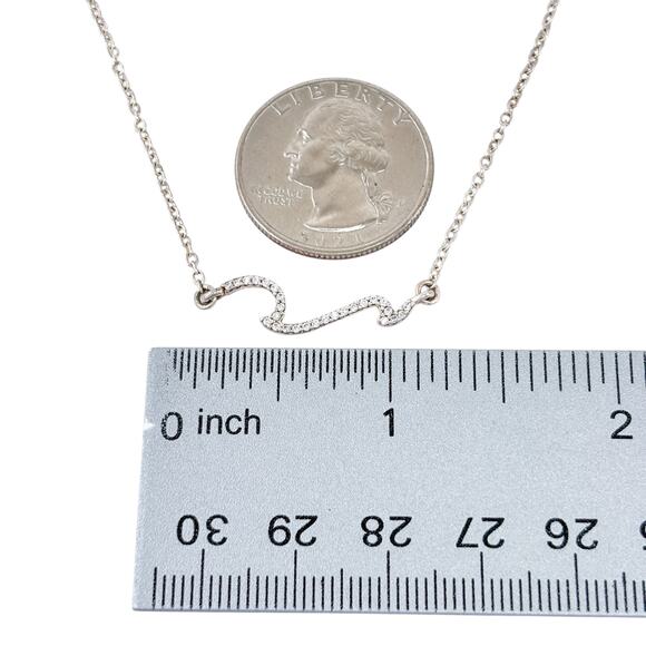 Pura Vida Cubic Zirconia Wave Anklet | Sterling Silver 925 Designer Jewelry - Picture 6 of 11